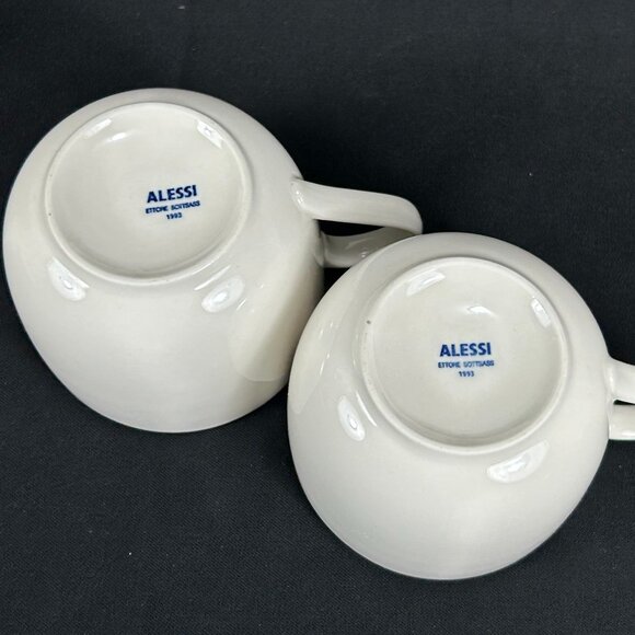 2 sets of beautiful tea cups & saucers. ALESSI ETTORE SOTTSASS Germany - Picture 8 of 9